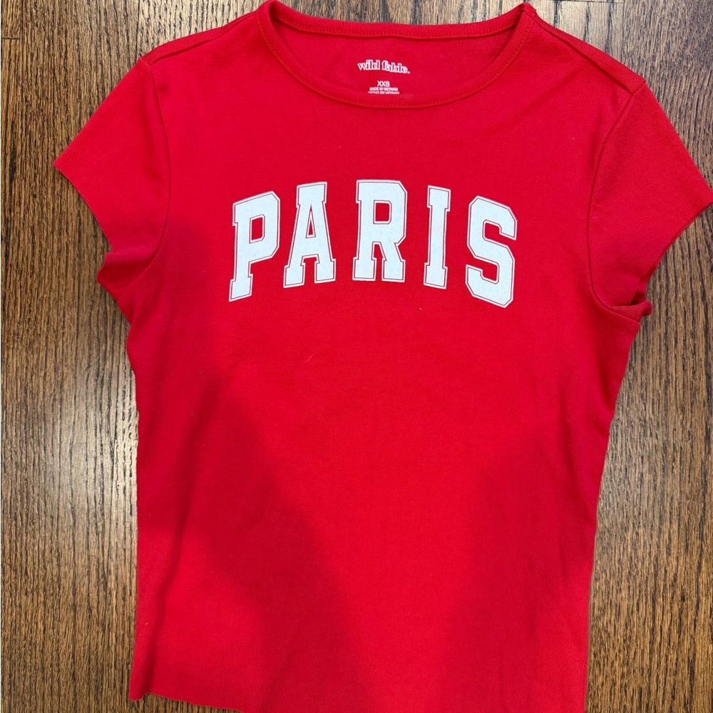 Qui Qui- Wild Fable Paris T-shirt - NWOT Sz XXS
